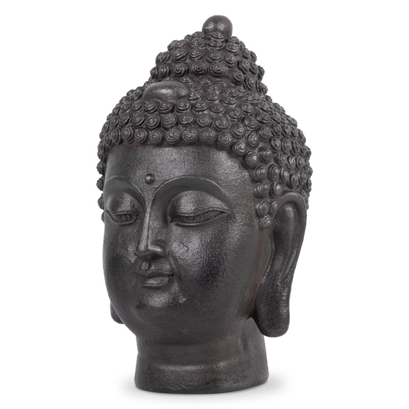 Meditative Buddha Head Statue, Brown