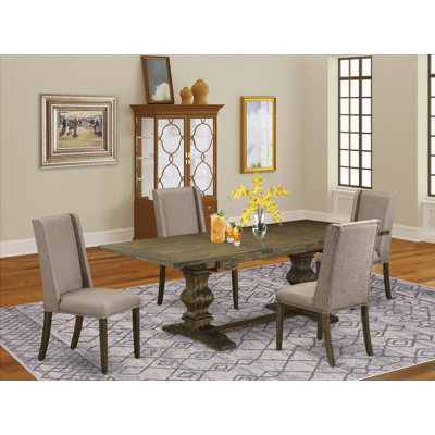 Lassale Removable Leaf Solid Wood Dining Set by Luxe by East West Furniture