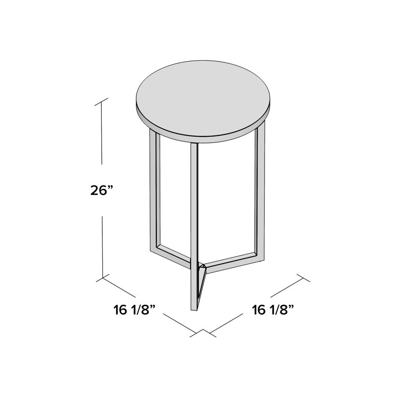 Abba Solid Wood Top End Table, Brown