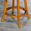 Tabouret pivotant à dossier en X de 30 po de hauteur bar, finition naturelle, siège en tissu beige