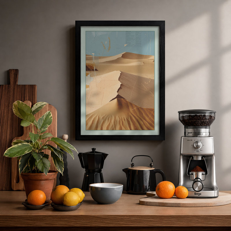 Desert Solitude Minimalist - Print, A1 - 84.1 x 59.4 cm, Black