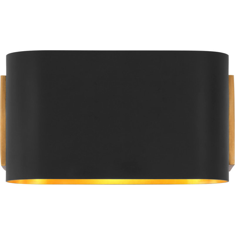 Aerin Nella Small Oblong Sconce, Hand-Rubbed Antique Brass/Plaster White, Matte Black