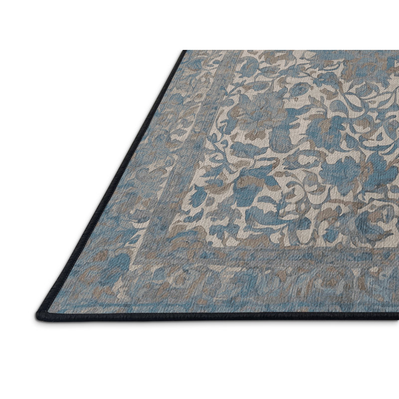 Machine Washable Gray Area Rug, Runner 2' x 4'