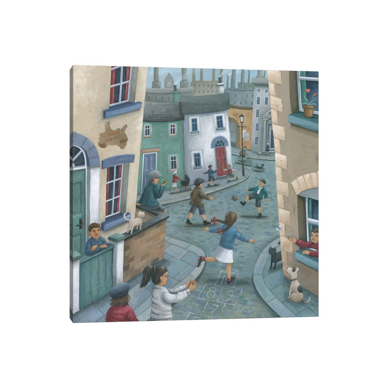Hopscotch Down The Hill by Peter Adderley - Wrapped Canvas Gallery-Wrapped Canvas Giclée
