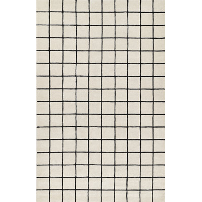Tapis ivoire en laine touffeté à la main Montara Form