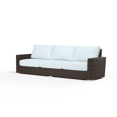 106'' High-Density Polyethylene (HDPE) Wicker Outdoor Patio Sofa with Sunbrella® Cushions