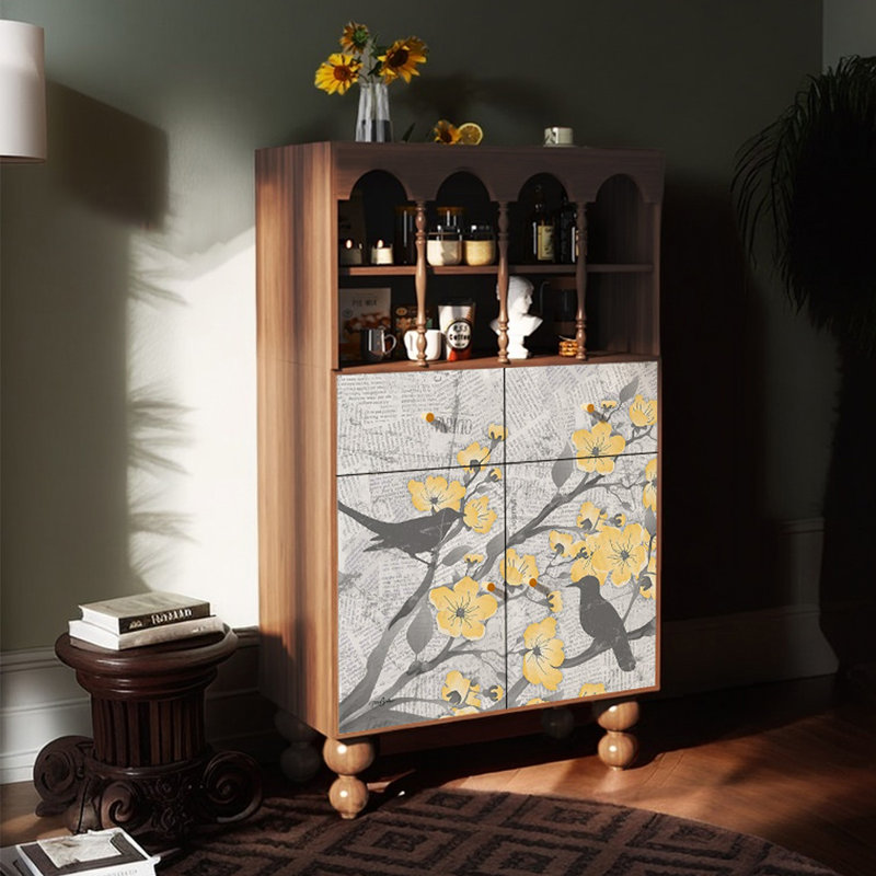 Modern wooden multi-functional accent cabinet