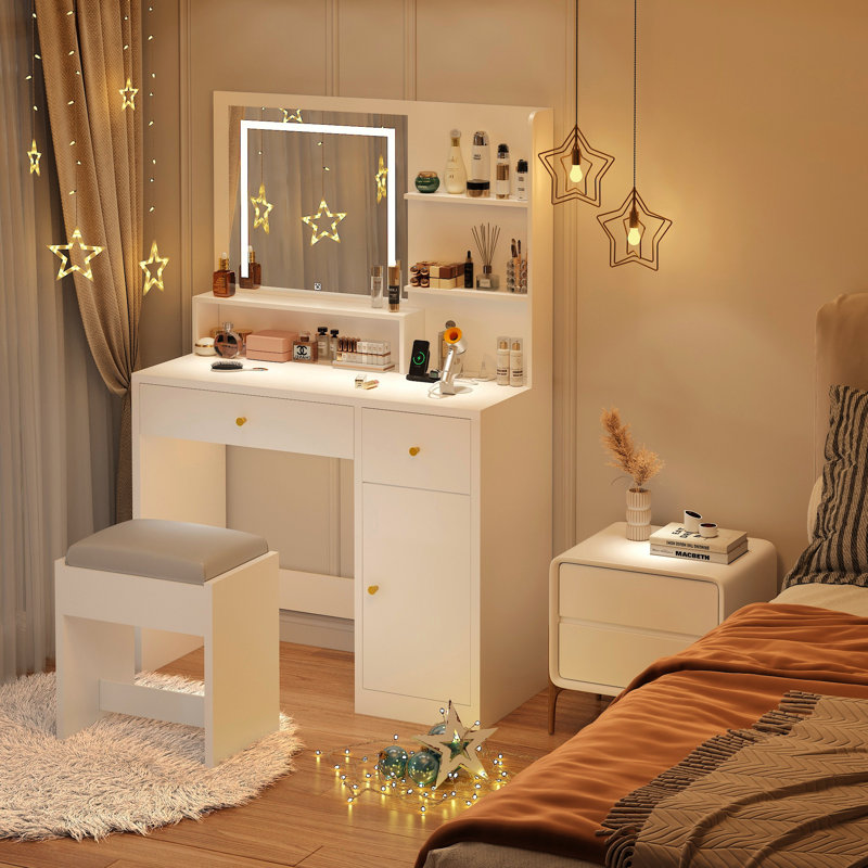 Coiffeuse Keaney, Blanc