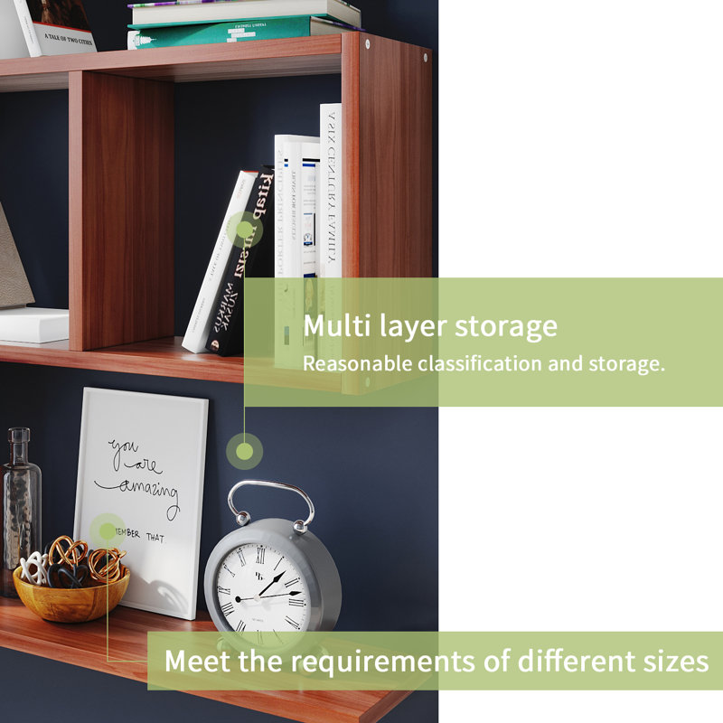 80cm H x 81.5cm W Bookcase, Walnut