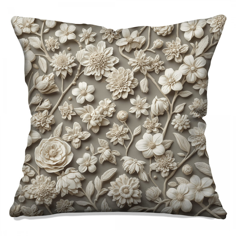 Coussins décoratifs complexes beige, 14 X 14 pouces