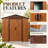 6x6 Metal Outdoor Storage Shed with Floor Base and Window for Garden Backyard Patio Lawn Coffee