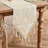 White Floral Table Runner, Jacquard Table Runner with Tassels for Dining Room Dresser Party Banquet-1077653748