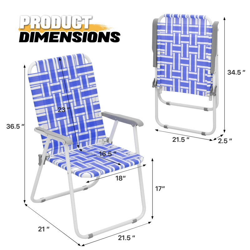 Chaise de camping pliante Brinnlee, Bleu