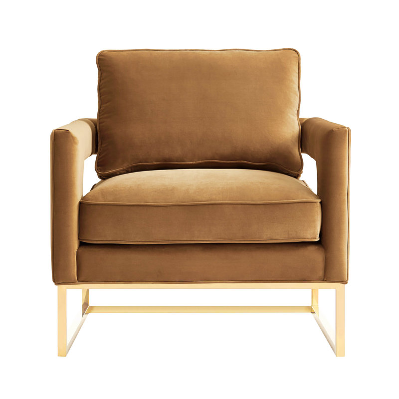 Avery Velvet Armchair, Brown