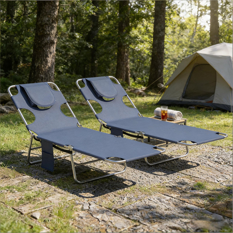 Extérieur 2 chaises de bronzage, Gris
