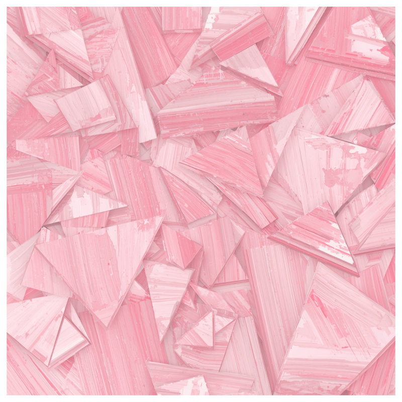 Édredon rose à triangles géométriques, Grand lit