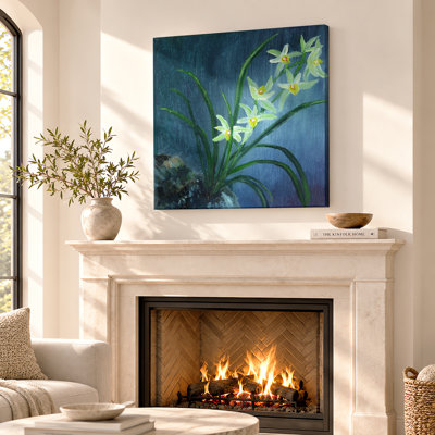 White Orchid Garden Canvas Wall Art