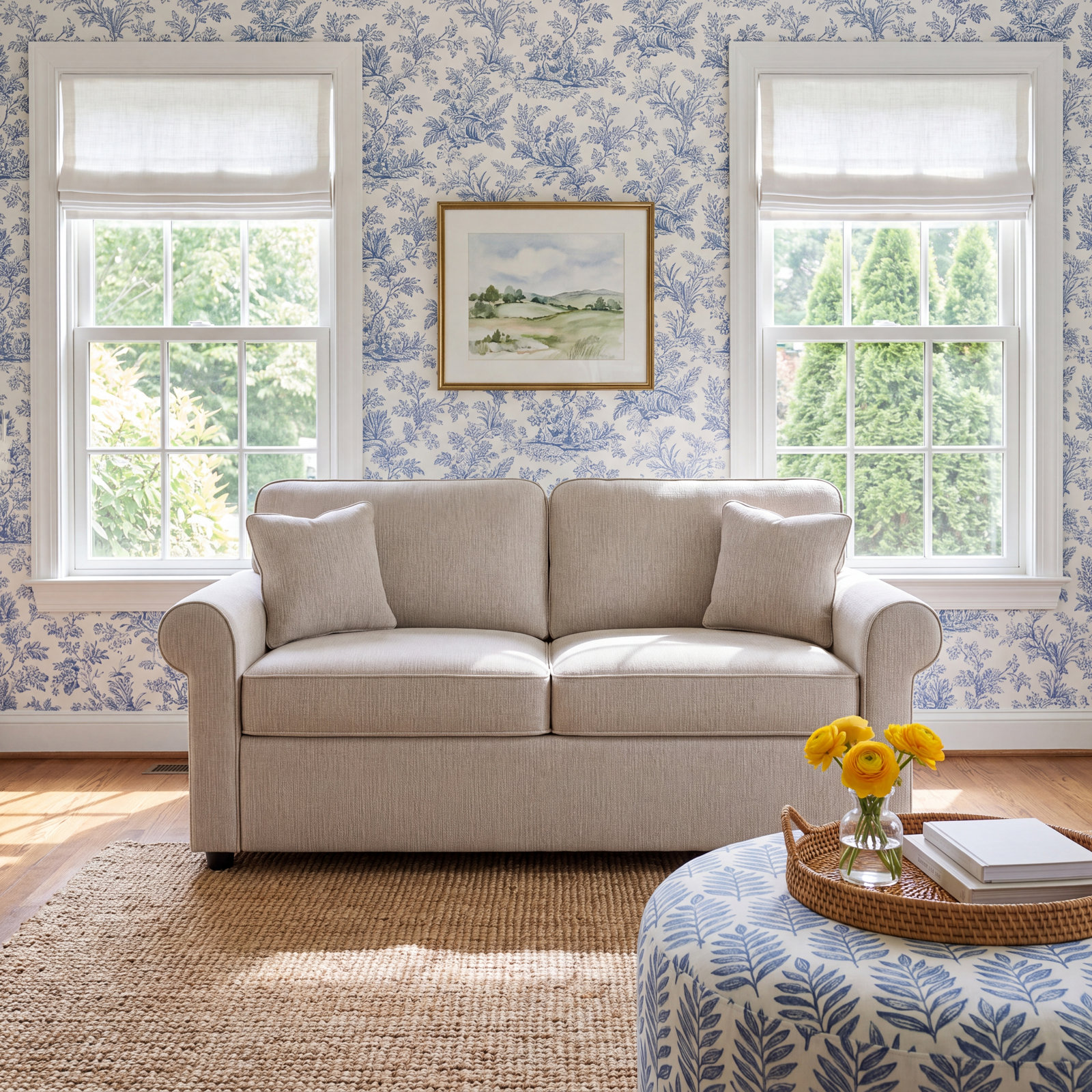 Warrington 76'' Upholstered Sofa, Cast Silver Sunbrella®