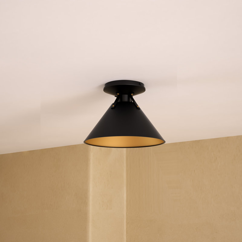 Plafonnier encastré 1 lumière Archer, H 7 po x l 9,5 po x P 9,5 po, Noir mat