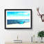Blue Boat Upon The Beach Painting - Single Picture Frame Print on MDF-56632844-56632845