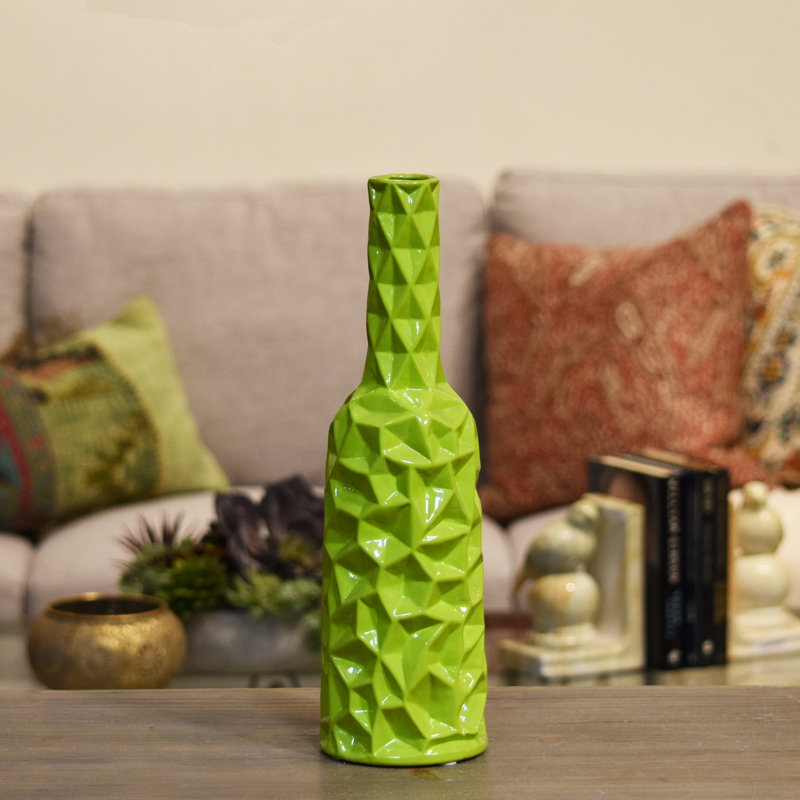 Gore Ceramic Table Vase, Orange, 15.5" H x 4.5" W 4.5" D