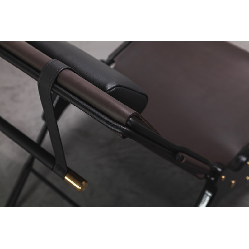 Perfidia Leather Lounge Chair, Brown Genuine Leather