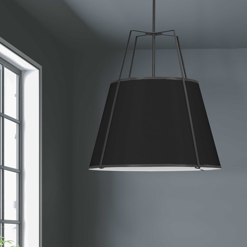 Trapezoid 4 Light Pendant, Black, Black