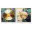 Disque vinyle doré et vert Melody I - Ensemble de 2 impressions sur toile-102568759-102568757