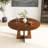 47" Round Dining Table for 4-6, Modern Farmhouse MDF Kitchen Table with 4-Panel Top, Multi-Purpose Table for Dining Room, Kitchen & Small Spaces-1911058640