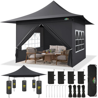 COBIZI 13x13 FT Pop up Canopy Tent Heavy Duty with 4 Sidewalls, Easy Up 100% Waterproof Commercial Outdoor Canopy Gazebo