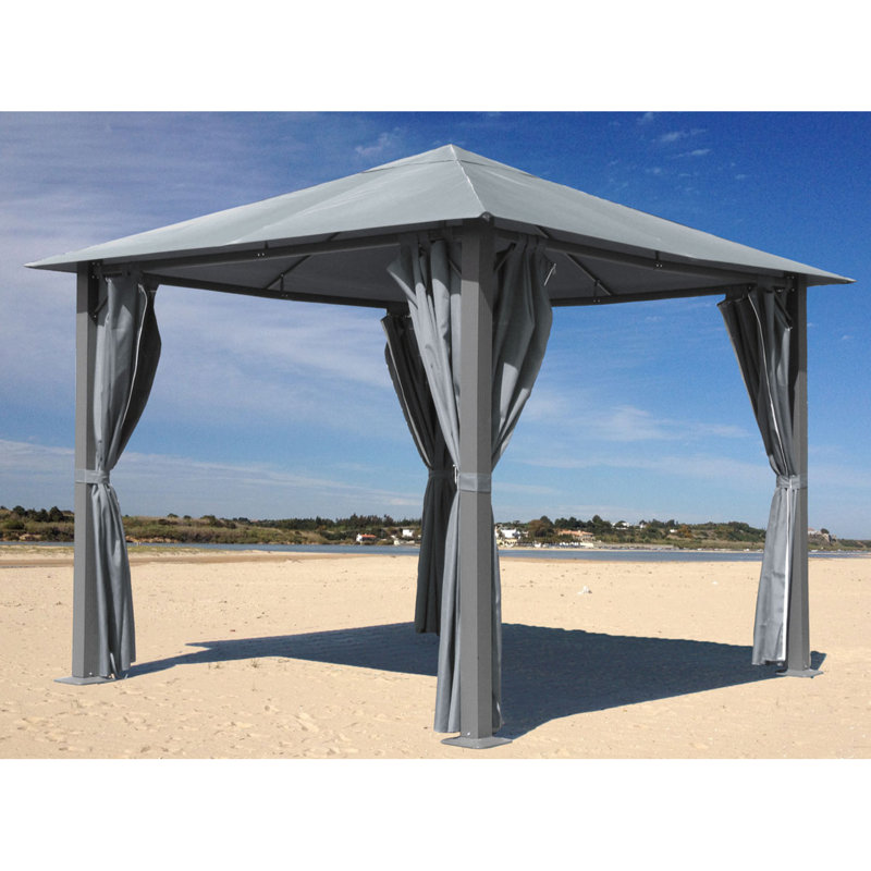 Commodore 3m x 3m Metal Pop up Gazebo, Platinum grey