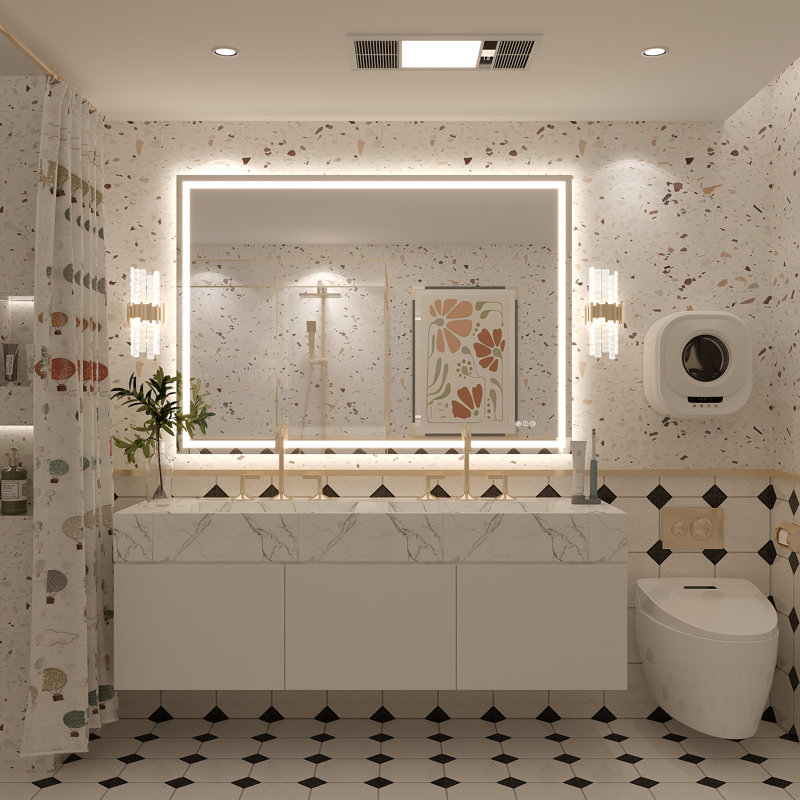 Miroir de salle de bain mural Molly, 51 po x 36 po, Transparent