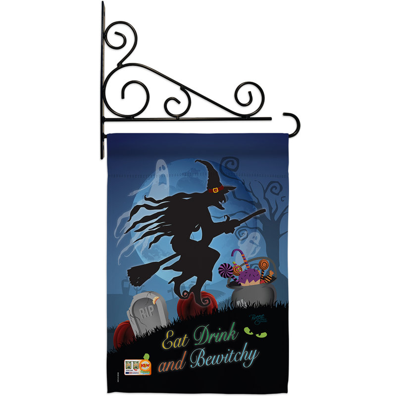 Double Sided 18.5'' H x 13'' W Polyester Halloween Flag Set