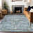 Machine Washable Indoor/Outdoor Xhevrie Teal Rug-2143240218