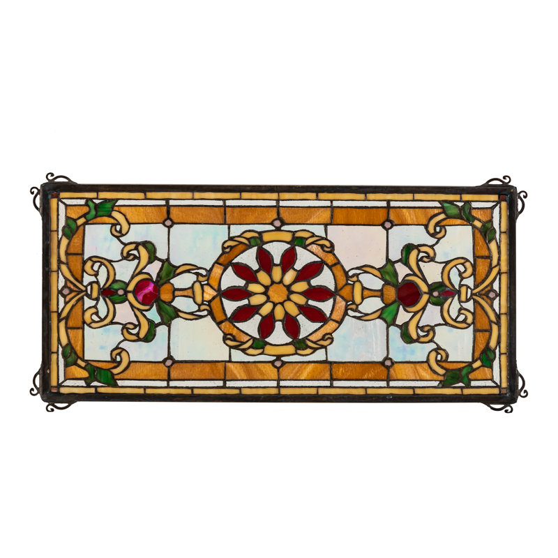 Emma Window Panel, White/Orange/Red
