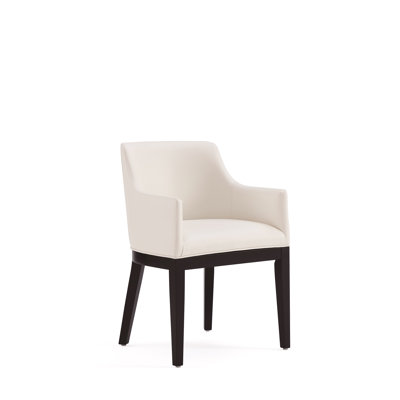 Gansevoort Vegan Leather Upholstered Solid Wood Arm Chair by Manhattan Comfort
