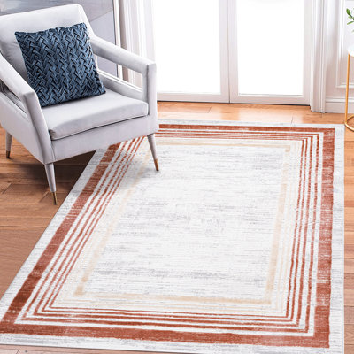 Élégant tapis sans perte de poils 5 x 7 - brun /, teint, pour chambre de dortoir, chambre de bébé, salon en brun / / sans perte de poils, excellent bureau