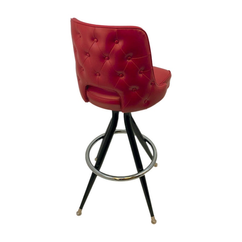 Tufted Button Upholstered Bucket Bar Stool