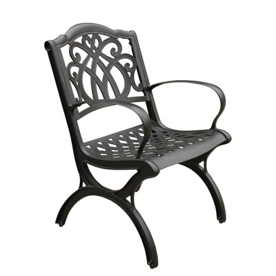 Ornate Traditional Outdoor Cast Aluminum Bronze Patio Dining Chair by Bloomsbury Market