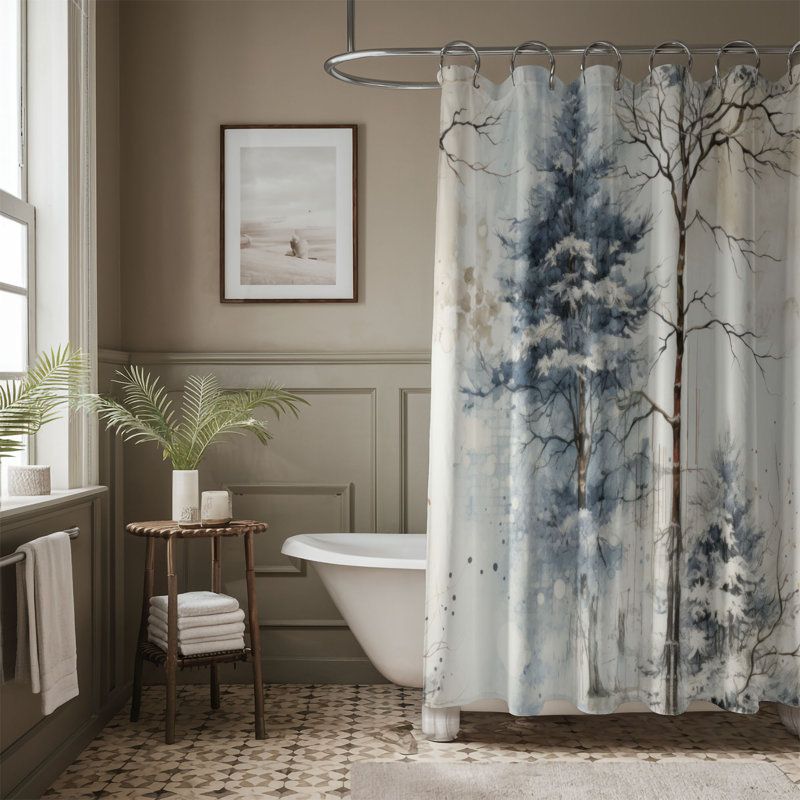 Rideau de douche Winter Woodland - Premium, H 74 po x l 71 po
