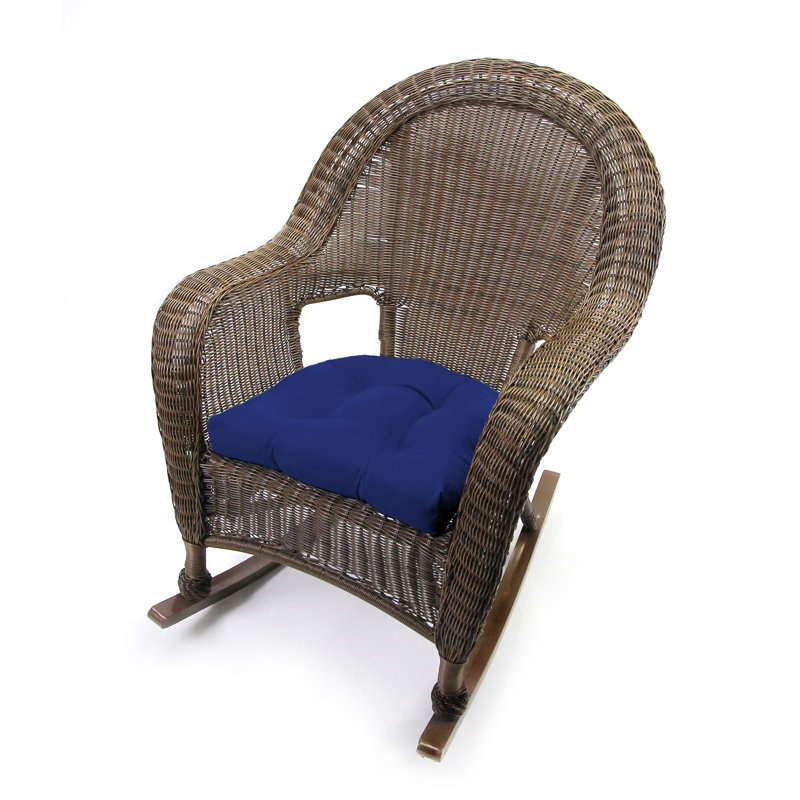 19" x 19" Outdoor Wicker Seat Cushion, Veranda Cobalt