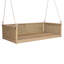 Lit balançoire double en bois massif d'extérieur classique, cadre de balançoire en rotin de jardin avec longues cordes pour la piscine, la cour arrière-129473107