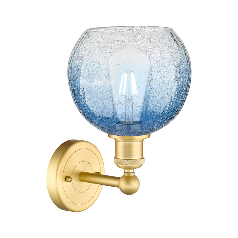 Applique murale 1 lumière Edison - Appleton, Or satiné, Bleu saphir