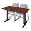 Neyland Cain T-Base training table and 2 Zeng stackable chairs-32520312-32520305-32520304