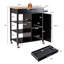 Chariot mobile pour îlot de cuisine avec plateau en bois d'hévéa-778867216