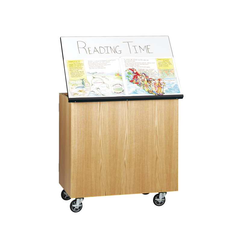 Diversified Spaces Access Portable Mobile Art Storage Cart, White Dry-Erase Markerboard Top, Storage Shelves Dry Erase 36" x 24"