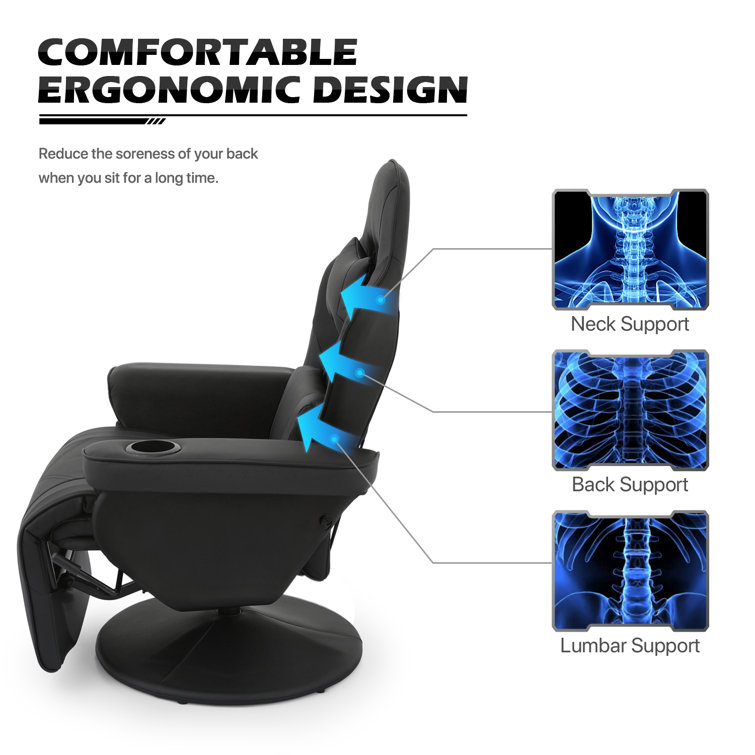 MoNiBloom Massage Gaming Chair with Speakers Video Game Chair Single Bedroom Sofa Recliner High-Back Comfy Gaming Couch with Footrest and Storage