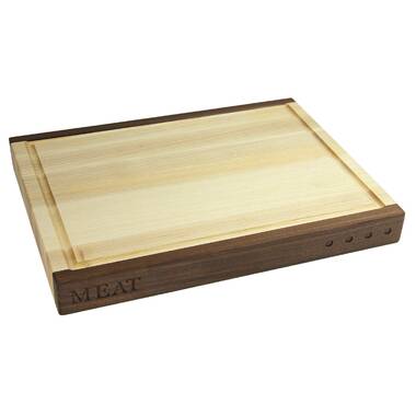 Large Thick Maple Wood Cutting Board for Kitchen with Juice Groove, Sorting Compartment, Charcuterie Wooden Board Bassetts