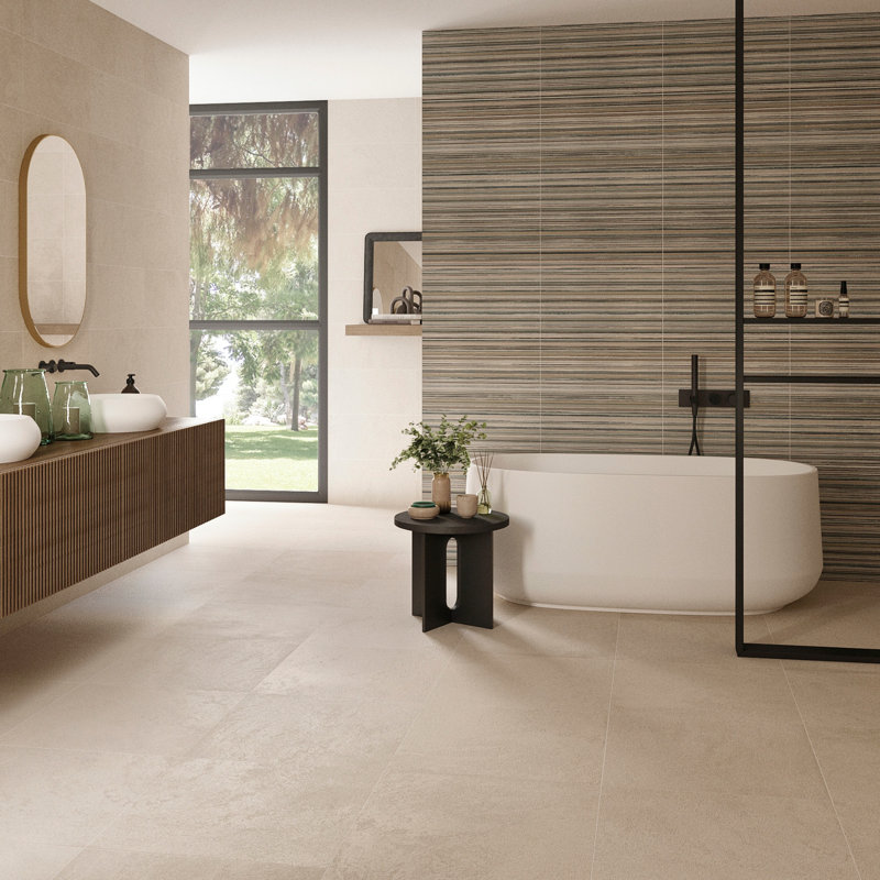 Spanish Armonia Porcelain 24"x 24"x 8.5mm Floor and Wall Tile Case (4 PCS, 15.5 Sq. Ft.), Beige