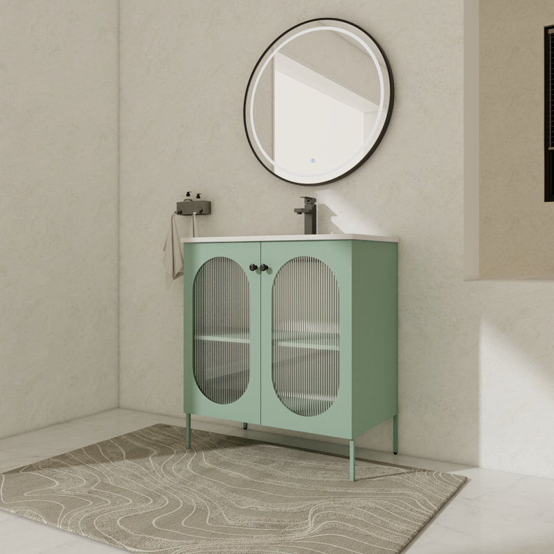 Meuble-lavabo simple avec plateau Emmasophia 30,03, Vert